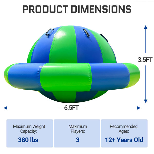 GR8FUN 6.5x3.6 ft Inflatable Dome Rocker Bouncer with 500W Electric ...