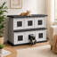 Maison pour chat à deux étages en résine, abri extérieur pour chat avec plateforme-2141732966