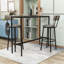 Ensemble de table de salle à manger 3 pièces peu encombrant avec sièges rembourrés et structure durable pour les petits espaces-747284747-753359713-753359714