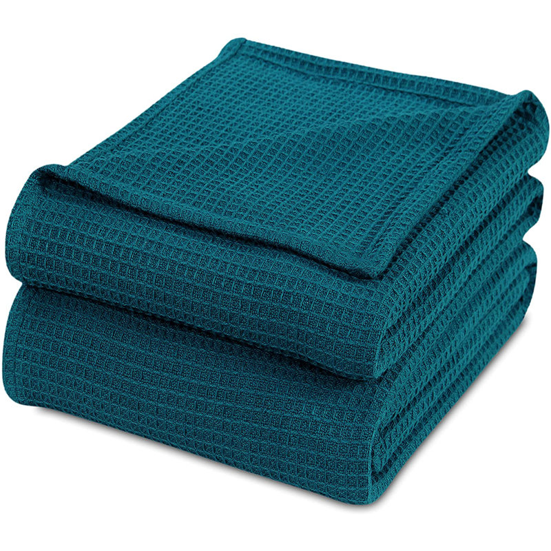 Couverture en coton, Simple, 3, Bleu sarcelle