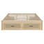 Queen Size Platform Bed with 6 Storage Drawers, No Headboard Wooden Bed Frame, Modern Space-Saving Bed for Bedroom, Antique Natural-2020556440-2020556447