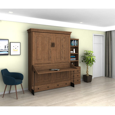 Henderson Queen Storage Murphy Desk Bed - 1 Pier
