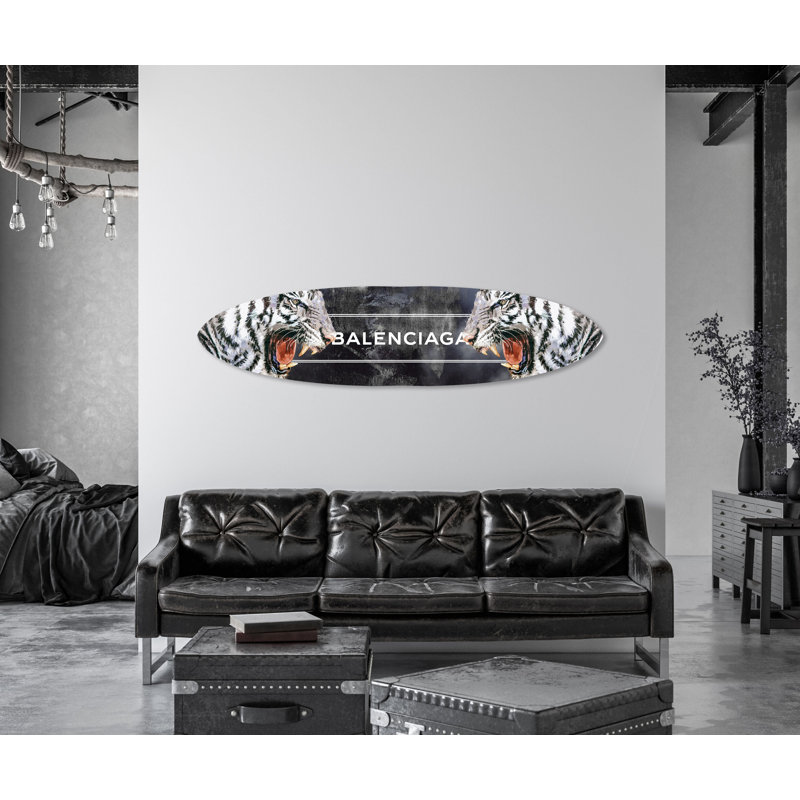 Tiger Effect Decorative Decorative Acrylic Surfboard by Oliver Gal