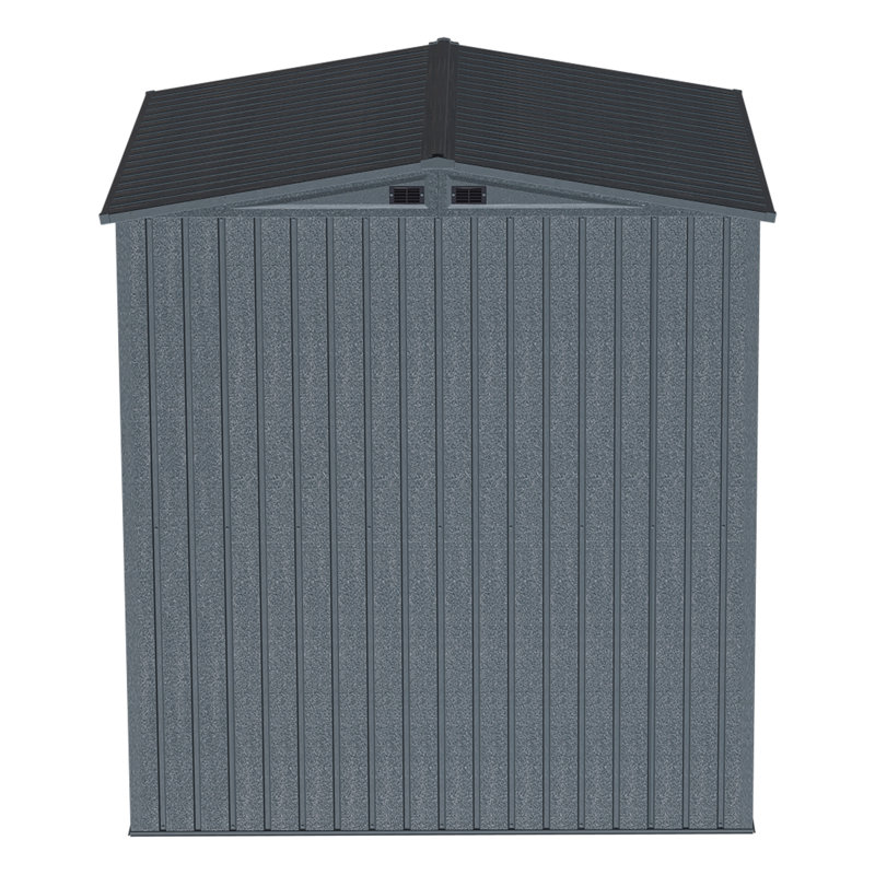 Anthracite Gray 6' x 6' Steel Storage Shed with Double Doors