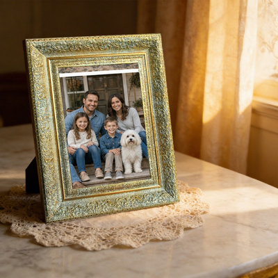 5" x 7" Antique Gold 3 PCS Refined Picture Frame for Anniversary Photo Display