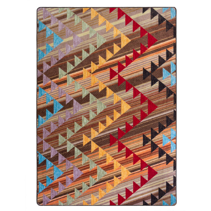 Tapis jaune tissé à la machine Marvale, Rectangle 5 pi x 8 pi
