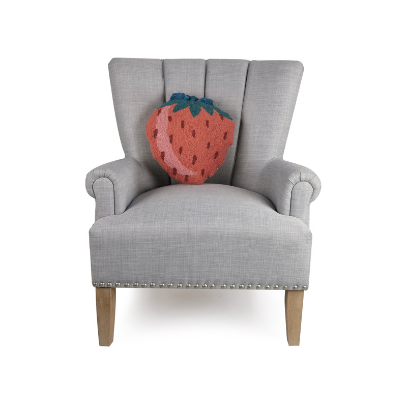Coussin en forme de fraise avec crochets en laine