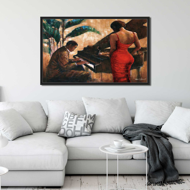 Enchanting Keys by - Peinture, Cadre flottant noir, H 21,5 po x l 33,5 po x P 2 po