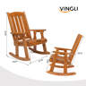 George Oliver Fir Wood Vertical Backrest Wooden Rocking Chair For ...