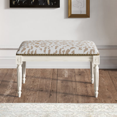 Auriyana Linen Blend Upholstered Bench