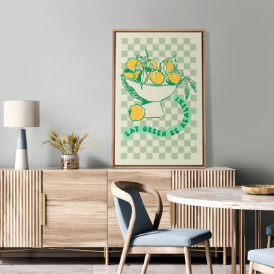 «Sage Green Fruit», art abstrait orange, affiche numérique de cuisine, cuisine amusante, décoration murale