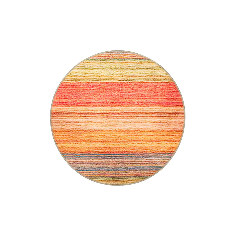 Multicolored Wicker Design Striped Patterned Fringed Modern Decorative Carpet, Rectangle 2'4" x 4'