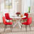 5-Piece Round Glass Dining Table Set with 4 Velvet Dining Chairs-1135400316-1135400314-1135400306