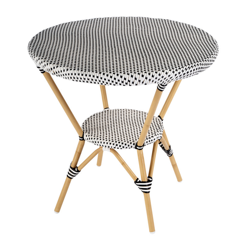 Table bistro ronde en aluminium Ellie, Noir / blanc