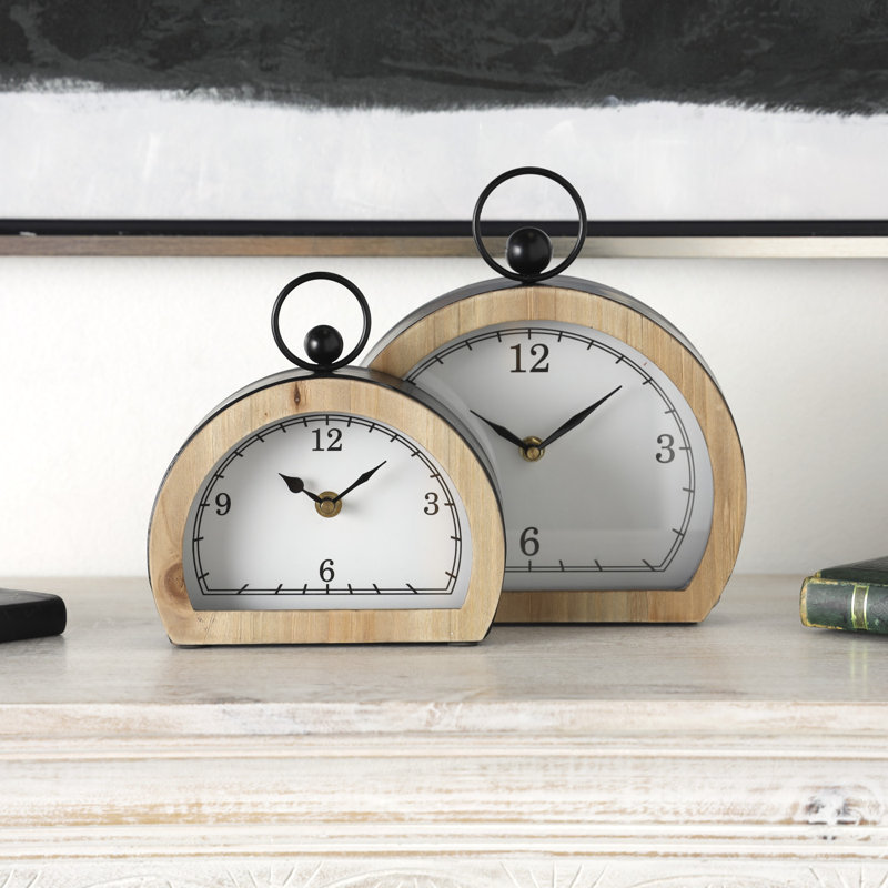 Horloge de table analogique à quartz, Blanc