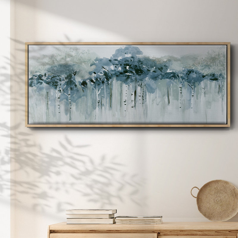 Blue Birch Morning - toile encadrée, H 20 po x l 50 po