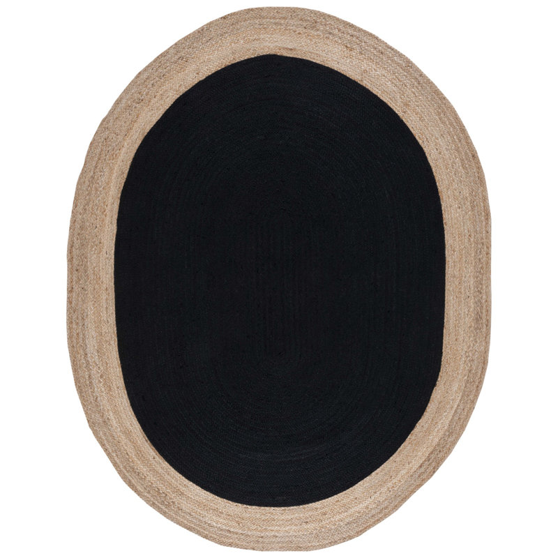 Tapis noir / naturel Natural Fiber 801, Oval 6 pi x 9 pi