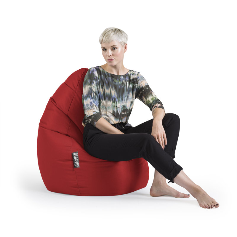 Brava Standard Bean Bag Chair & Lounger, Red 100% Polyester