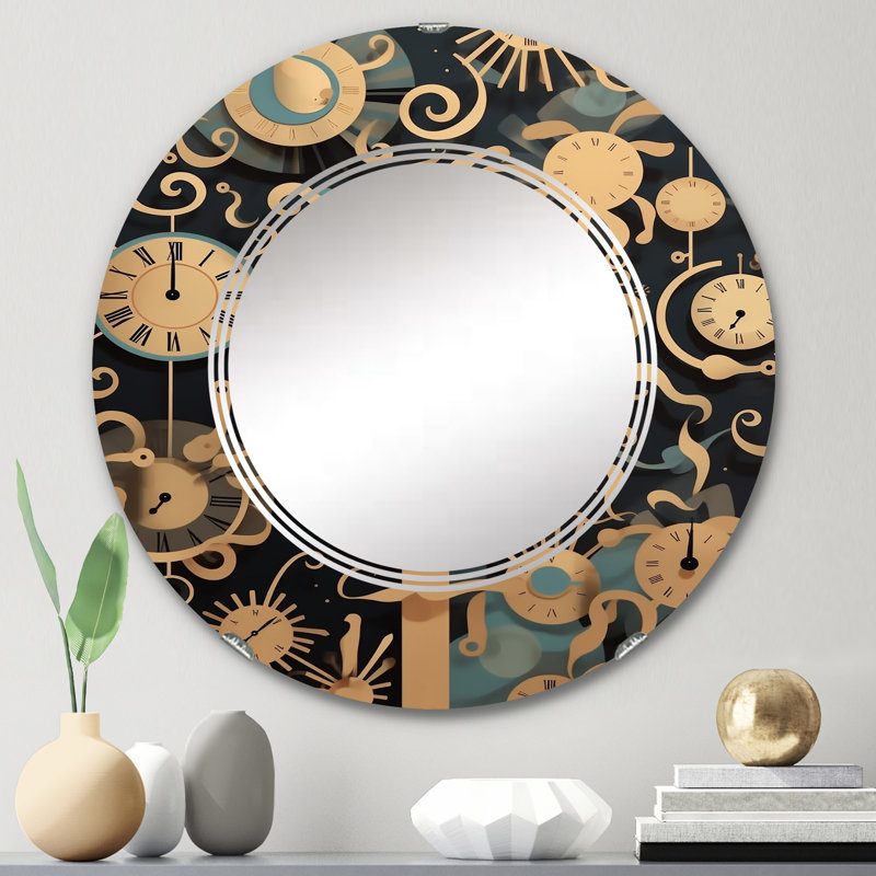 Mersea - Miroir mural moderne rond, 24 po x 24 po
