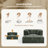 Boneless Modern Sofa With Removable Ottoman And Pillows-1564389738