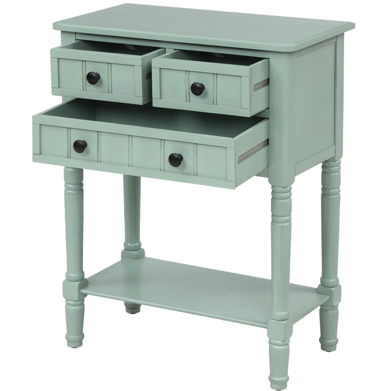 Storage Drawers Wood Accent Chest, Retro Blue