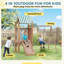 Portique pour enfants, portique robuste avec glissade, fort couvert, échelle