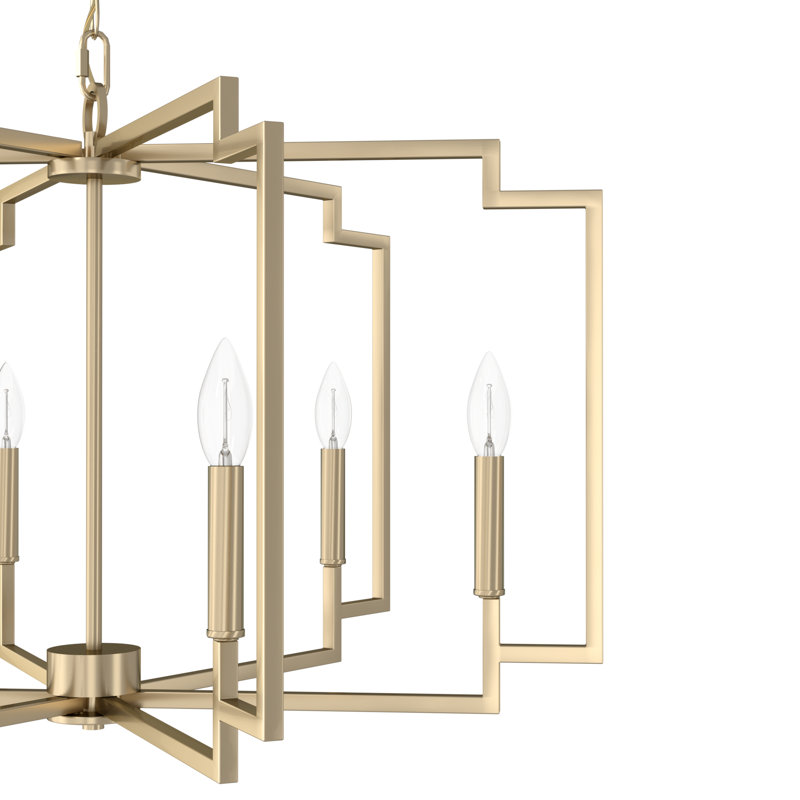 Hunter 30 Inch Zoanne 6 Light Chandelier Ceiling Light Fixture, Alturas Gold, 19.5" H x 30.25" W x  30.25" D