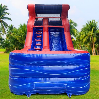 GOOSH 14' x 21' Red Concise Commercial Grade Water Slide with Splash Pool (with Blower)