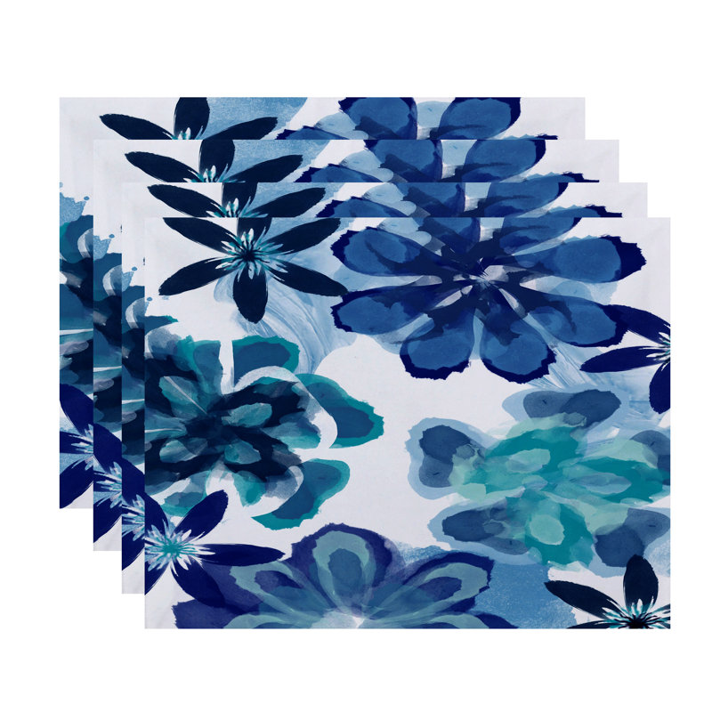 Ensemble de serviettes 4 pièces Gorrell, Bleu