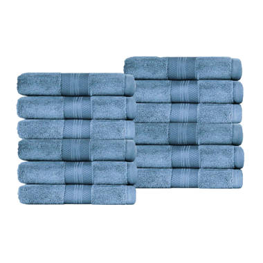 Egyptian Cotton Plush Heavyweight Absorbent Bath Towel Set of 4 Light Blue