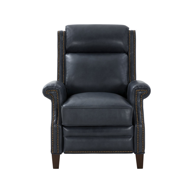 Vladka Power Recliner, Barone Navy Blue Split Grain Leather