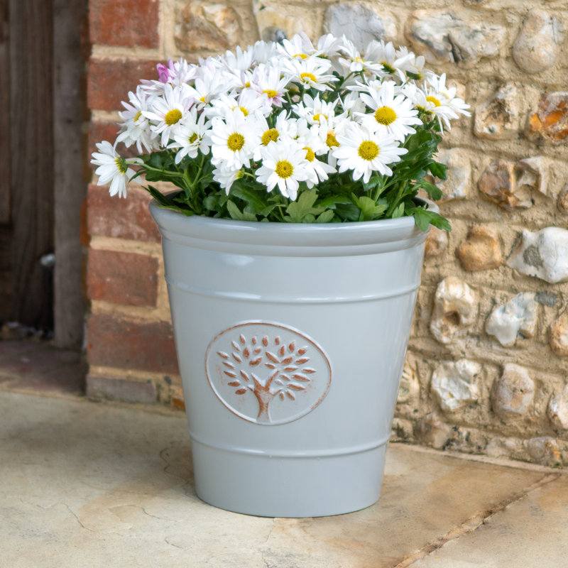 Dinardo Pot Planter, 31cm H x 30cm W x 30cm D, Grey