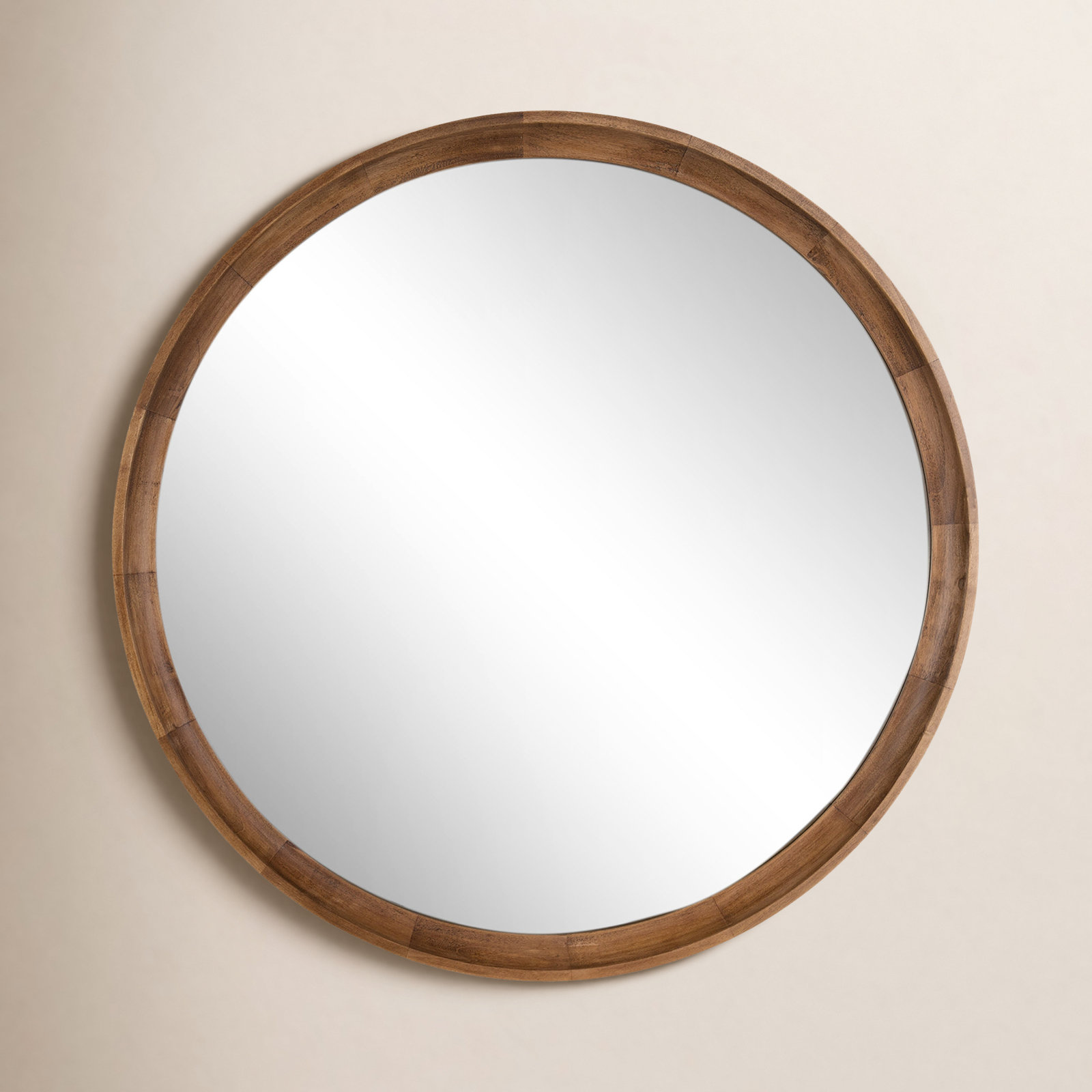 Zoie Wood Mirror, 30" x 30", Rustic Brown