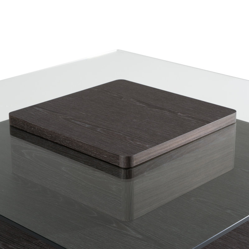 Artavis Glass Top Coffee Table, Gray