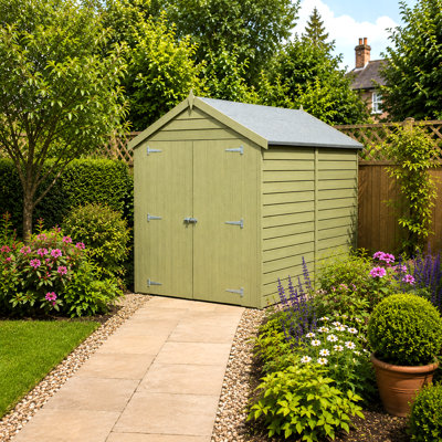 6 ft. W x 8 ft. D Overlap Apex Wooden Shed