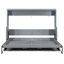 Grand lit gris avec bureau à charnières hydraulique et rangement, peu encombrant pour les petites pièces, structure d'une capacité de 600 lb, option de rangement pour matelas, fonction de levage compatible de 10 pouces, appartements, encastré-129982898-129982895