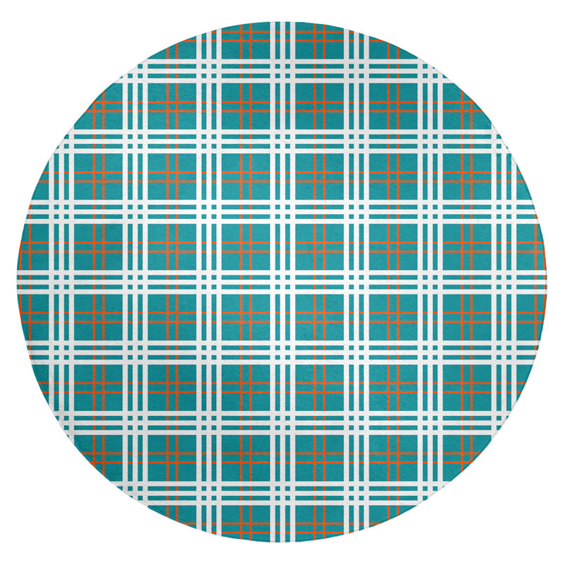 Plaid Indoor Rug, Round 5'