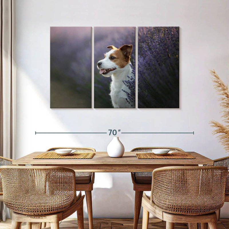 Brampt Lavender Field Dog, 36" H x 57" W