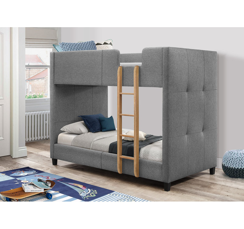 Heller Bunk Bed with Built-in Ladder Included, Grey