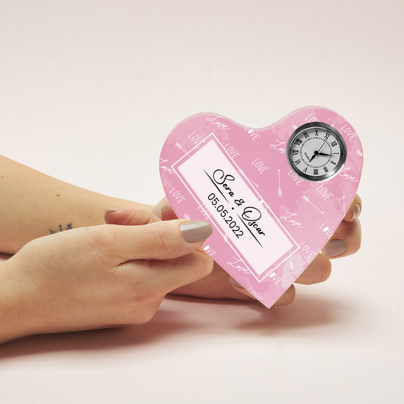 Analogue Acrylic Mechanical Tabletop Clock in Pink, Yes