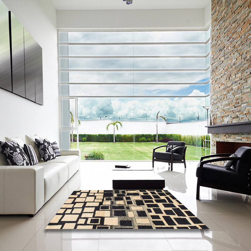 Tapis abstrait moderne 1515, Carré 8 pi