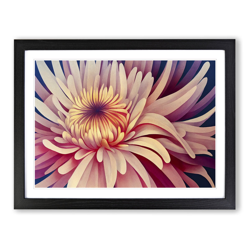 Chrysanthemum Flower Vol.5 - Framed Print, 25cm H x 34cm W x 2cm D, Black Framed