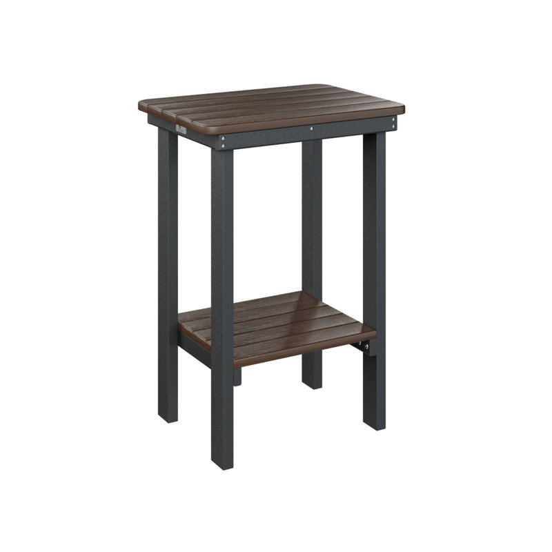 Berlin Gardens Rectangular End Counter Table, Black, Brazilian Walnut