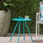 20"x20"x21.54" Side Table, Teal, Iron, With And Portable Handle Teal Construction