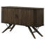 Armoire de rangement à 2 portes, noyer foncé, pieds fuselés, deux tablettes amovibles, finition noyer de style Mid-Century moderne et fonctionnel, buffet à 2 portes,