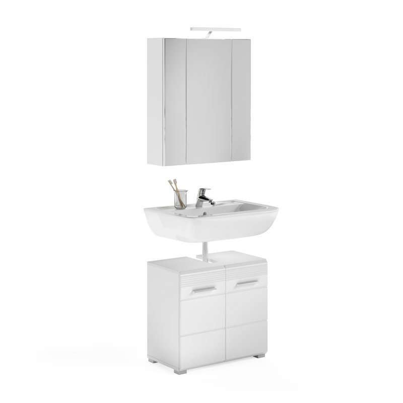 2-tlg. Badkombination Harricharan, White/Grey