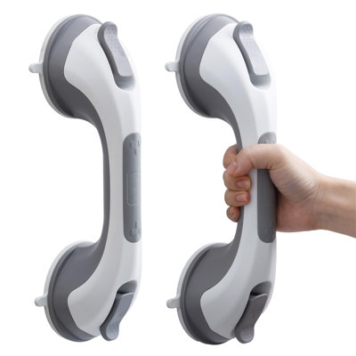 Horstman Grab Rails For Bathroom, 2 Pack Shower Handles Suction, MAX 109 KG Safety Shower Grab Bars, Strong Hand Rails For Elderly, Senior, Disabled, No Drilling Handrail Disability Aids