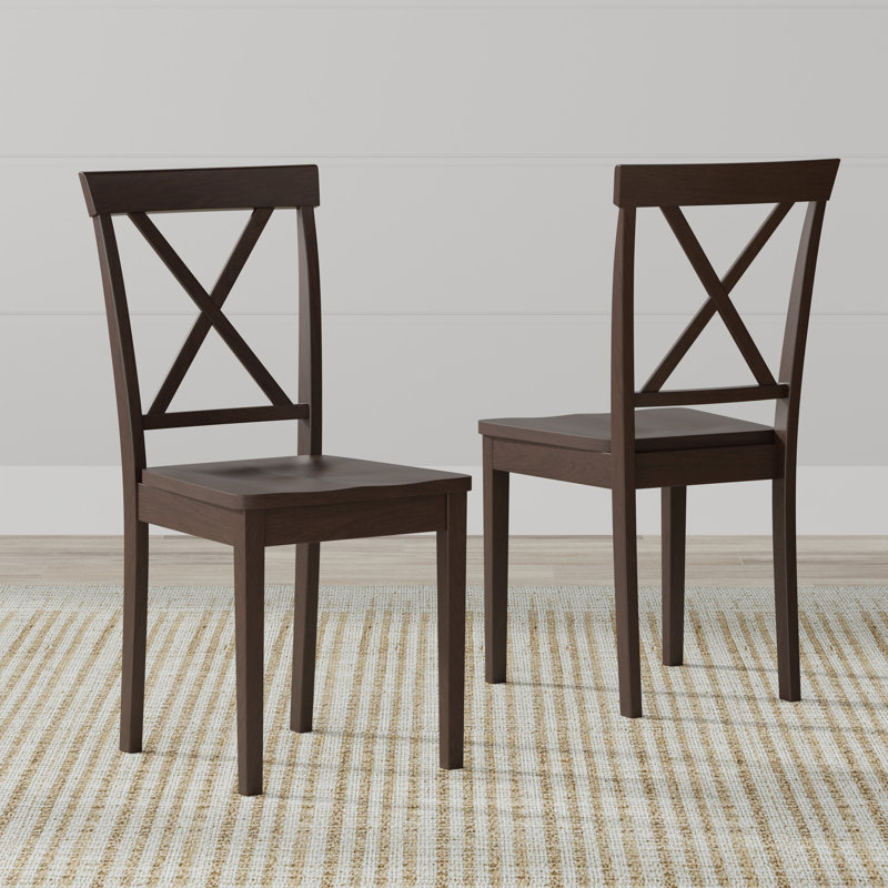 Traeger 17.52'' H Solid Wood Side Chair, Dark Walnut