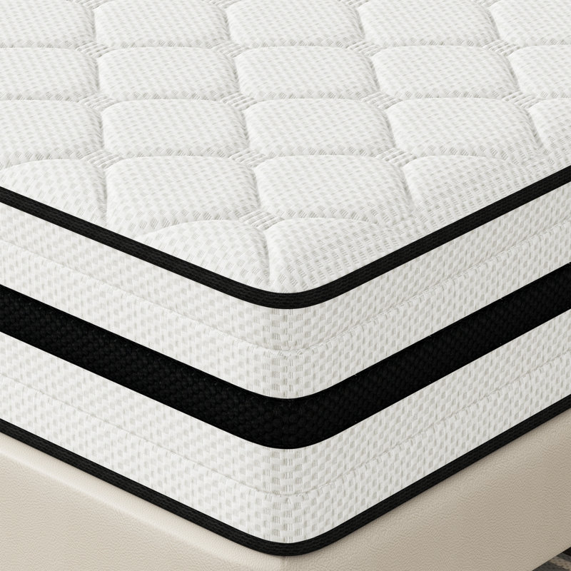 Très grand matelas hybride de 10 pouces dans une boîte | Mousse à mémoire de forme et ressorts ensachés individuels pour soutenir les bords et soulager la pression | Mi-ferme | Certifié Certipur-us