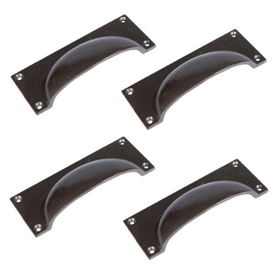 Hammer & Tongs - Rectangular Cabinet Cup Handle - W130mm x H50mm - Raw